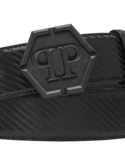 PHILIPP PLEIN Leather Belt Hexagon>Uomo Cinture