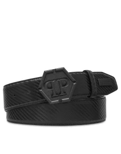 PHILIPP PLEIN Leather Belt Hexagon><noscript><img data-lazyloaded=