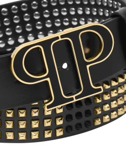 PHILIPP PLEIN Leather Belt Studs>Uomo Cinture