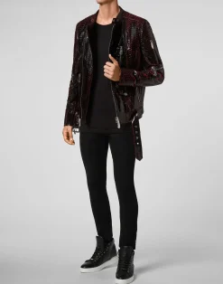 PHILIPP PLEIN Leather Biker Luxury><noscript><img data-lazyloaded=