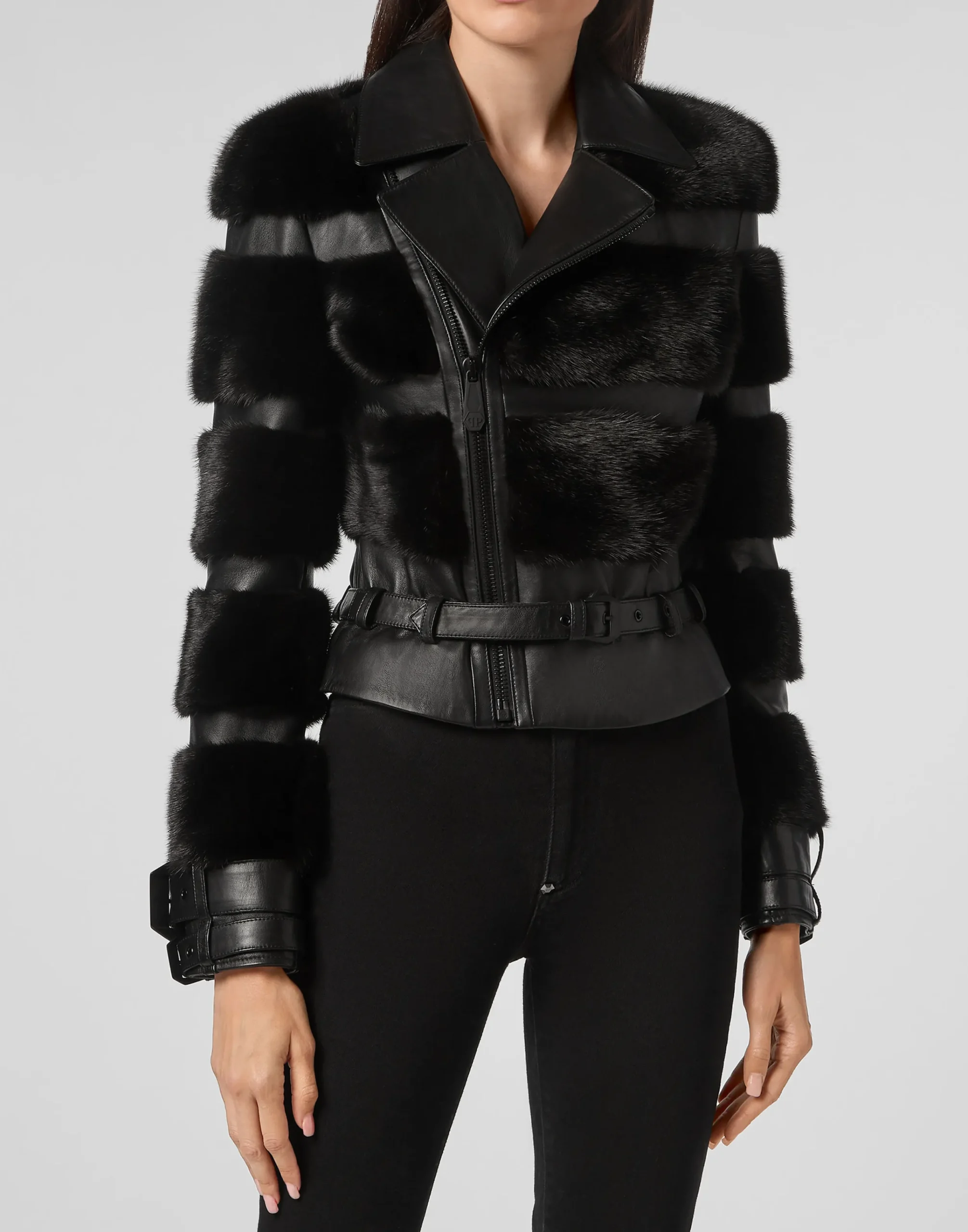PHILIPP PLEIN Leather Biker Luxury>Donna Pelle E Pellicce|Giubbotti