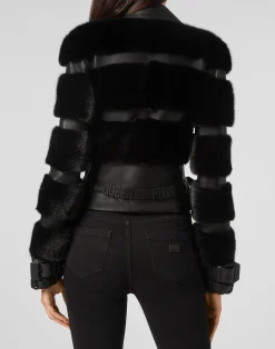 PHILIPP PLEIN Leather Biker Luxury><noscript><img data-lazyloaded=