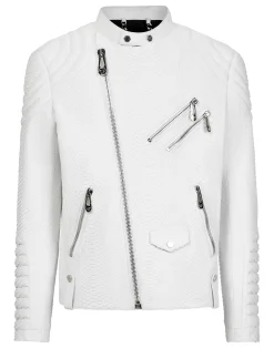 PHILIPP PLEIN Leather Biker Rock PP>Uomo Giacche Di Pelle|Giacche E Cappotti
