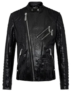 PHILIPP PLEIN Leather Biker slim fit Luxury>Uomo Giacche Di Pelle|Giacche E Cappotti