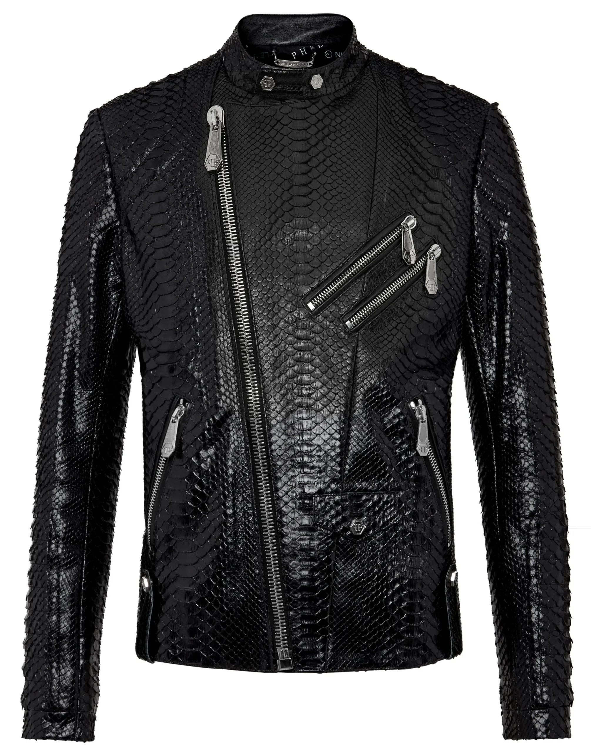 PHILIPP PLEIN Leather Biker slim fit Luxury>Uomo Giacche Di Pelle|Giacche E Cappotti