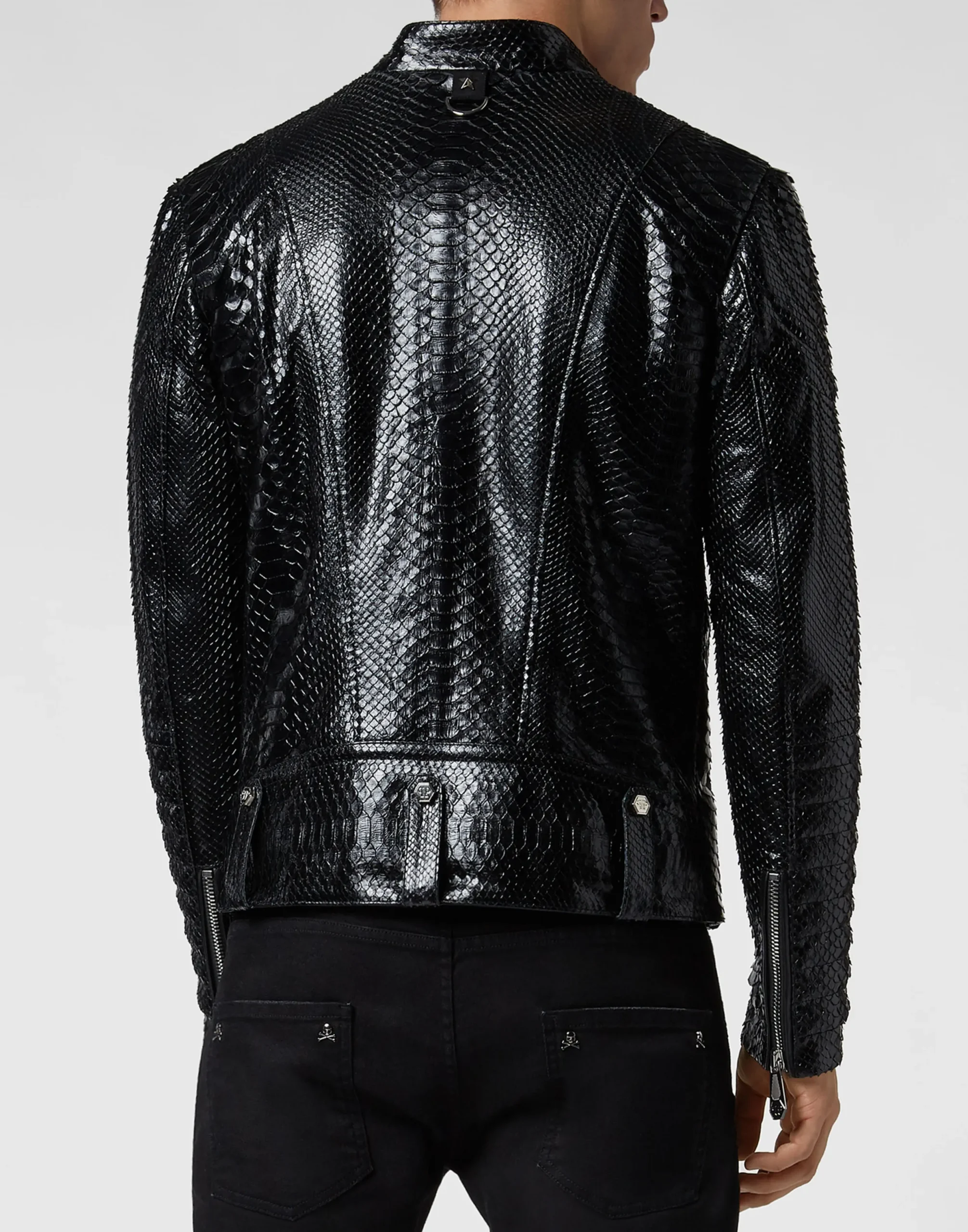 PHILIPP PLEIN Leather Biker slim fit Luxury>Uomo Giacche Di Pelle|Giacche E Cappotti