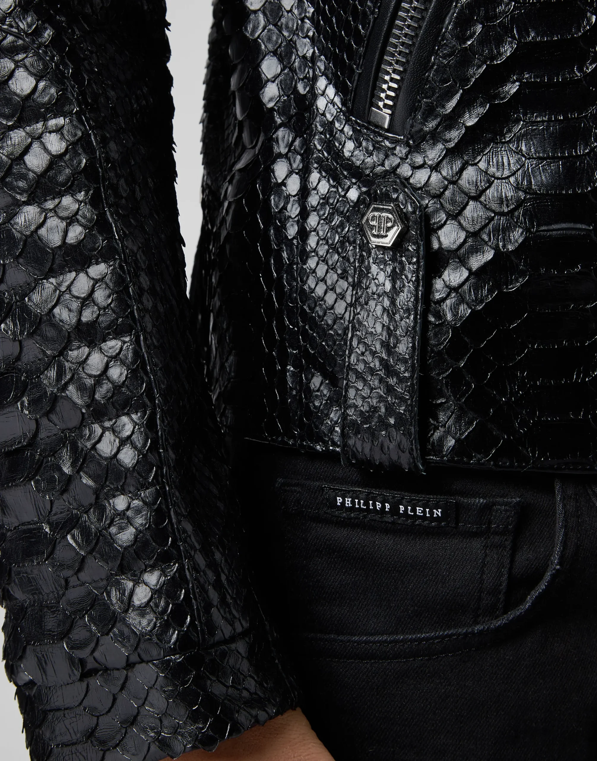 PHILIPP PLEIN Leather Biker slim fit Luxury>Uomo Giacche Di Pelle|Giacche E Cappotti