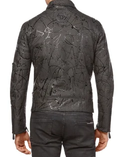 PHILIPP PLEIN Leather Biker