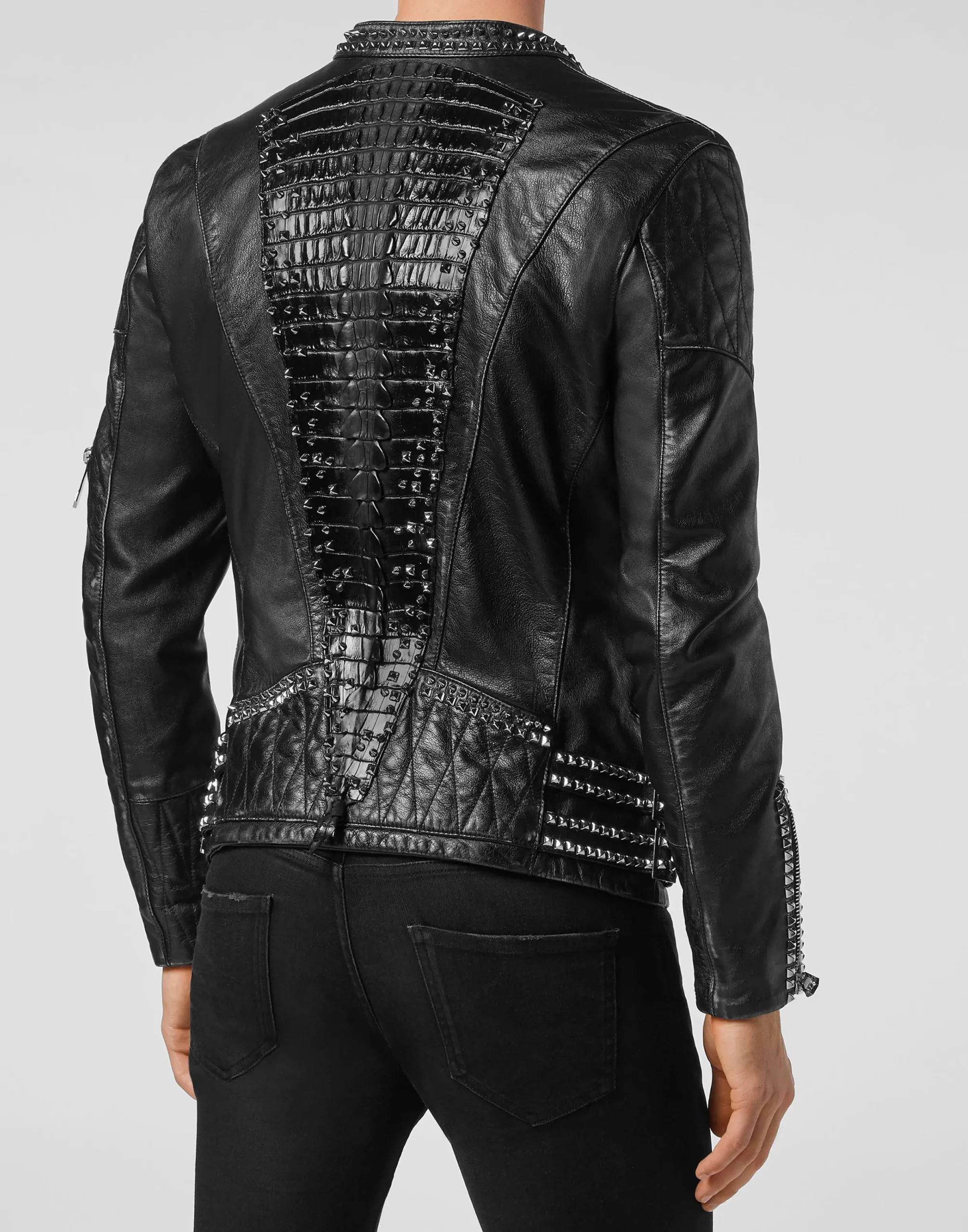PHILIPP PLEIN Leather Biker Studs>Uomo Giacche Di Pelle|Giacche E Cappotti