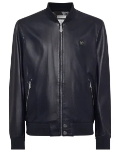 PHILIPP PLEIN Leather Bomber>Uomo Giacche Di Pelle|Giacche E Cappotti