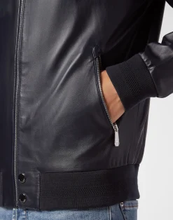 PHILIPP PLEIN Leather Bomber><noscript><img data-lazyloaded=