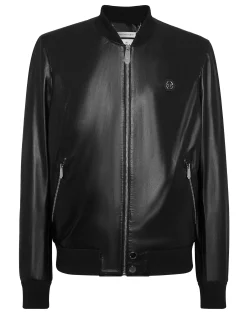 PHILIPP PLEIN Leather Bomber>Uomo Giacche Di Pelle|Giacche E Cappotti