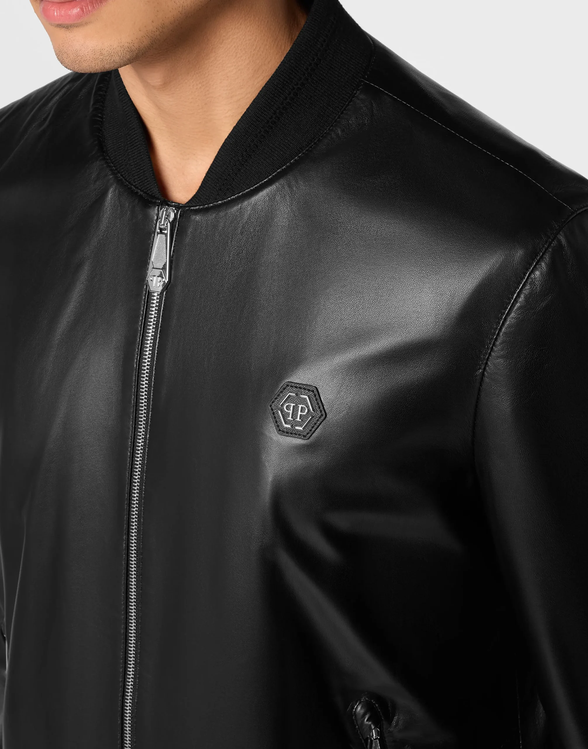 PHILIPP PLEIN Leather Bomber>Uomo Giacche Di Pelle|Giacche E Cappotti