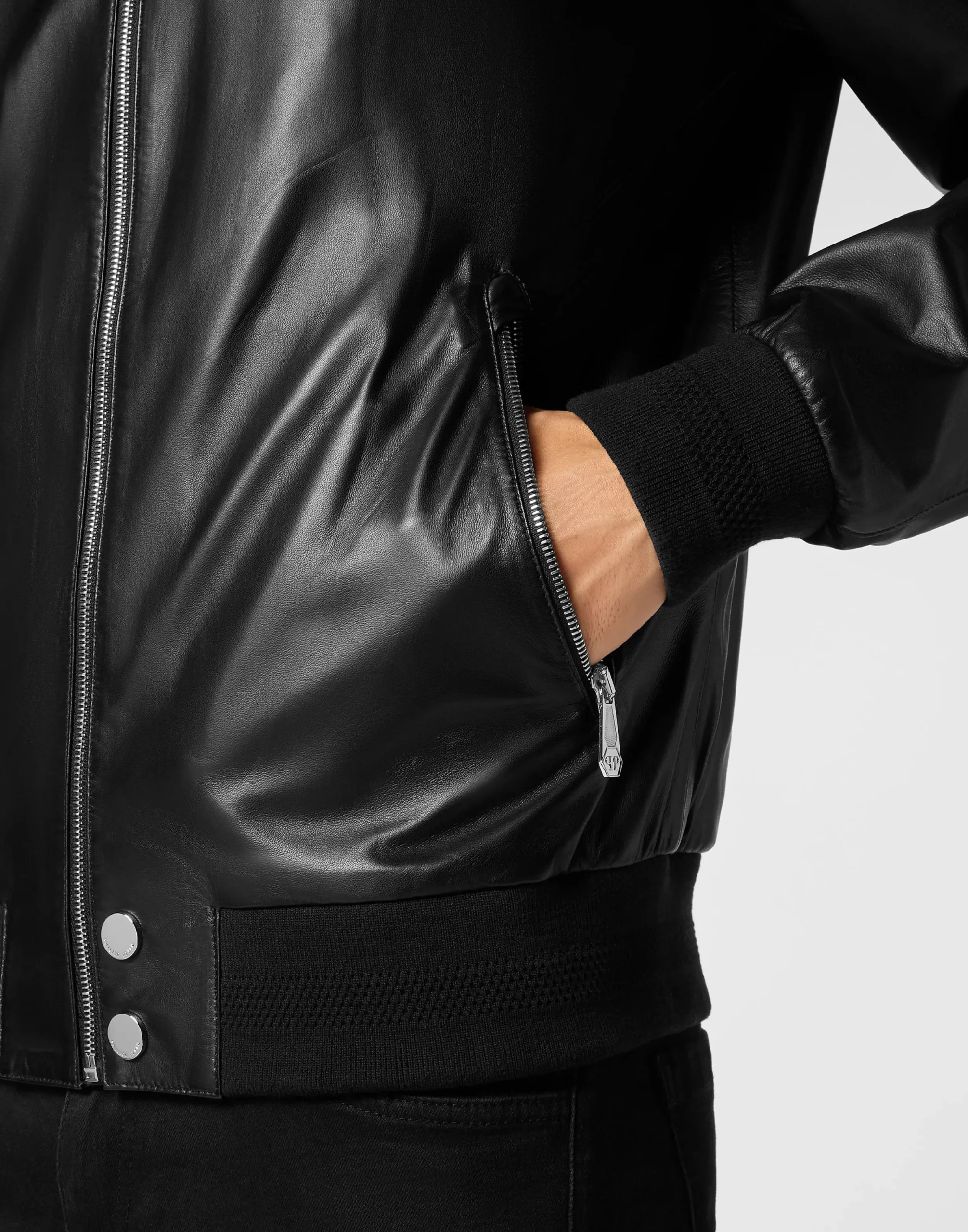 PHILIPP PLEIN Leather Bomber>Uomo Giacche Di Pelle|Giacche E Cappotti