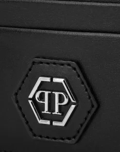 PHILIPP PLEIN Leather Credit Cards Holder Hexagon><noscript><img data-lazyloaded=