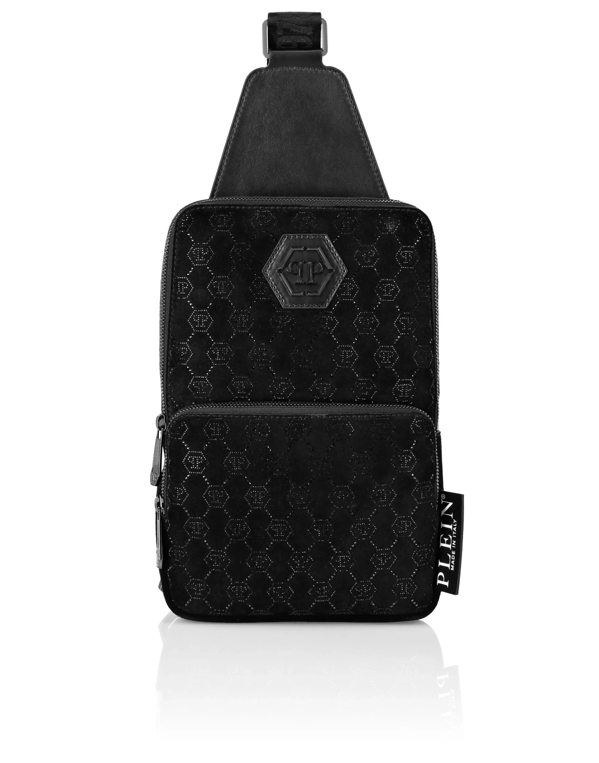 PHILIPP PLEIN Leather Cross-Body Monogram Strass>Uomo Borse A Tracolla