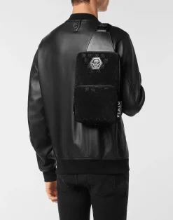 PHILIPP PLEIN Leather Cross-Body Monogram Strass><noscript><img data-lazyloaded=