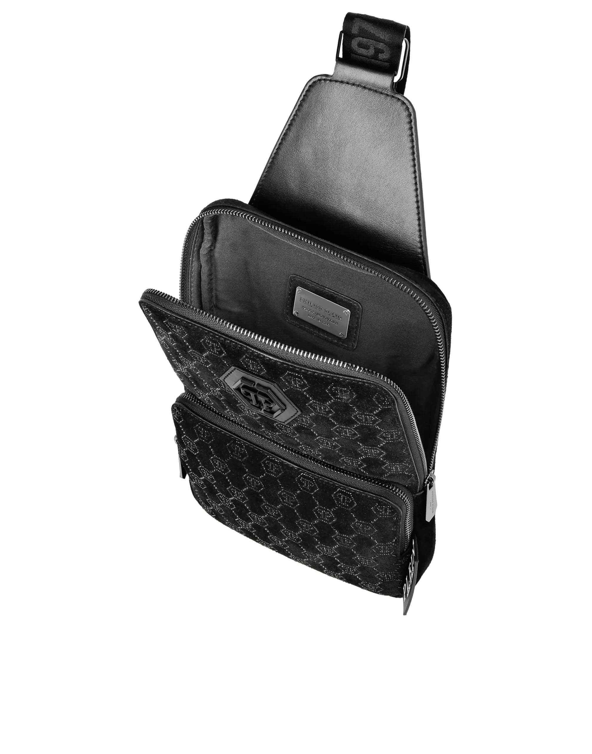 PHILIPP PLEIN Leather Cross-Body Monogram Strass>Uomo Borse A Tracolla