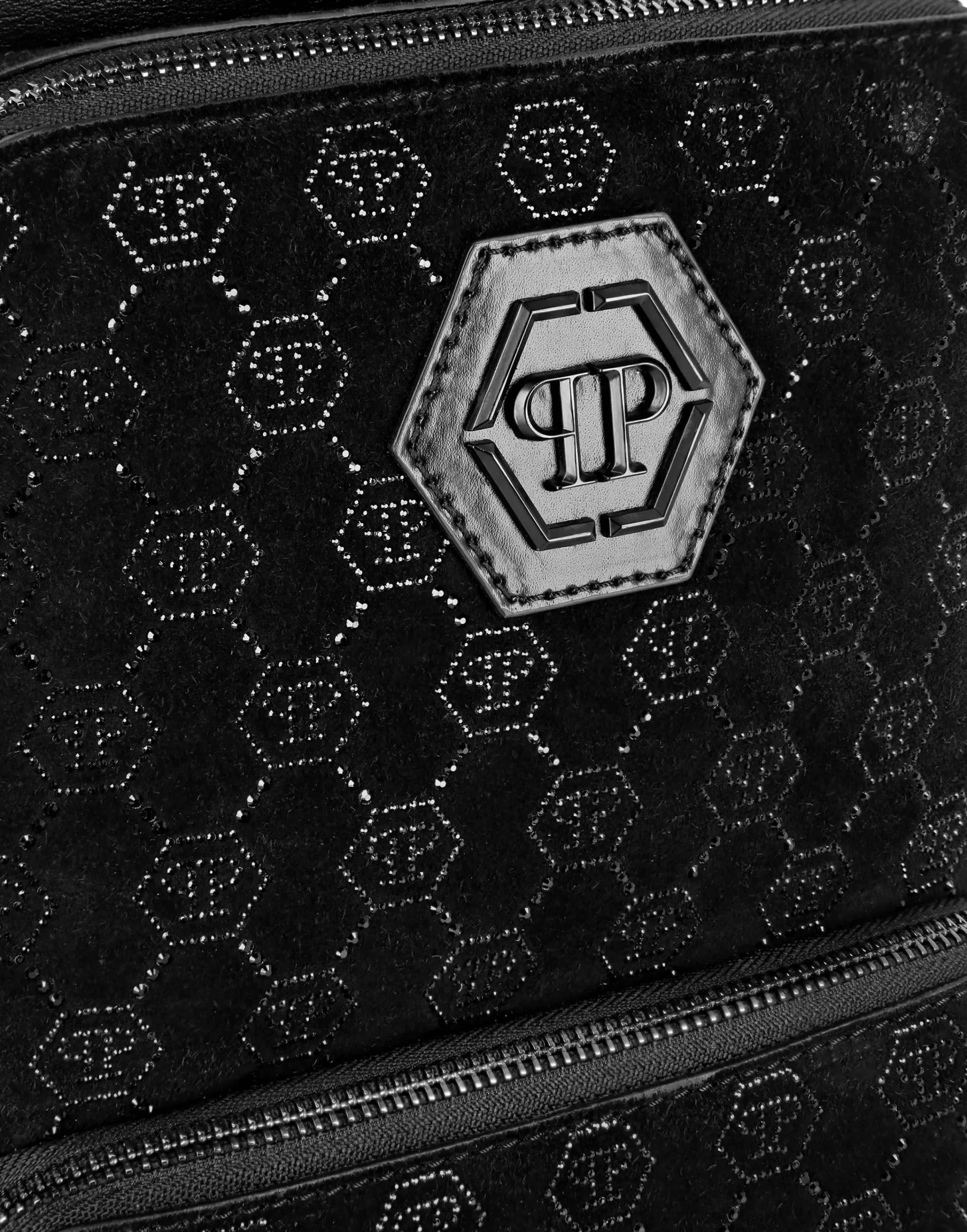 PHILIPP PLEIN Leather Cross-Body Monogram Strass>Uomo Borse A Tracolla