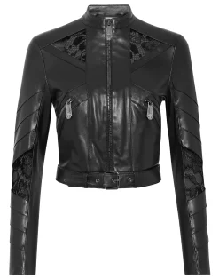 PHILIPP PLEIN Leather Fitted Biker Lace>Donna Pelle E Pellicce|Giubbotti