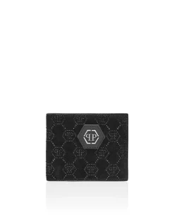 PHILIPP PLEIN Leather French Wallet Monogram Strass>Uomo Portafogli E Piccola Pelletteria