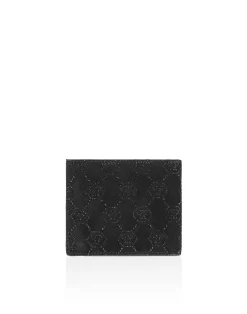 PHILIPP PLEIN Leather French Wallet Monogram Strass>Uomo Portafogli E Piccola Pelletteria