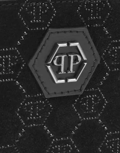 PHILIPP PLEIN Leather French Wallet Monogram Strass><noscript><img data-lazyloaded=