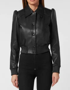 PHILIPP PLEIN Leather Girly Bomber>Donna Pelle E Pellicce|Giubbotti