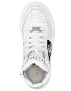 PHILIPP PLEIN LEATHER HI-TOP SNEAKERS HEXAGON AND LIMITED EDITION PRINT><noscript><img data-lazyloaded=