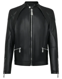 PHILIPP PLEIN Leather Jacket>Uomo Giacche Di Pelle