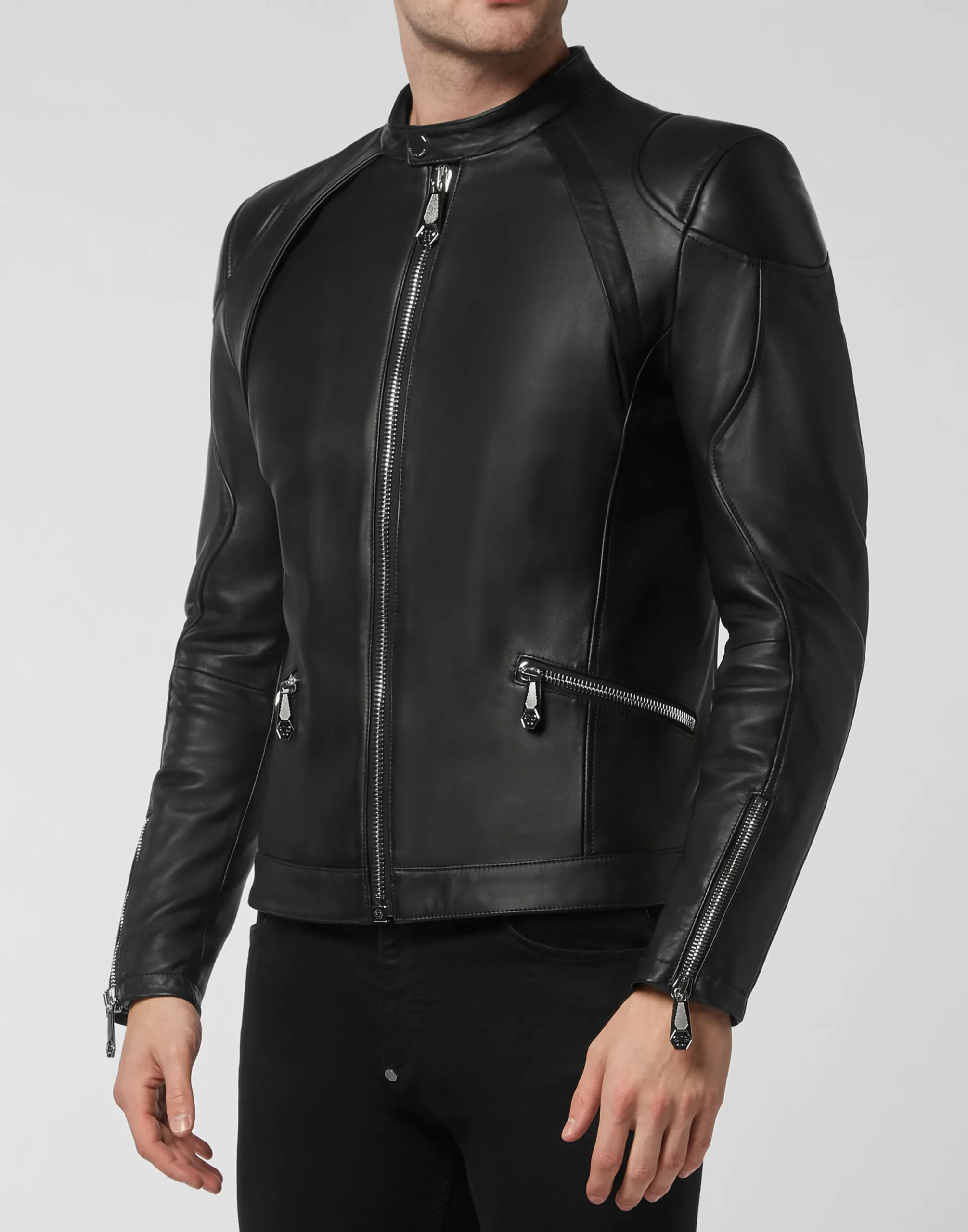 PHILIPP PLEIN Leather Jacket>Uomo Giacche Di Pelle