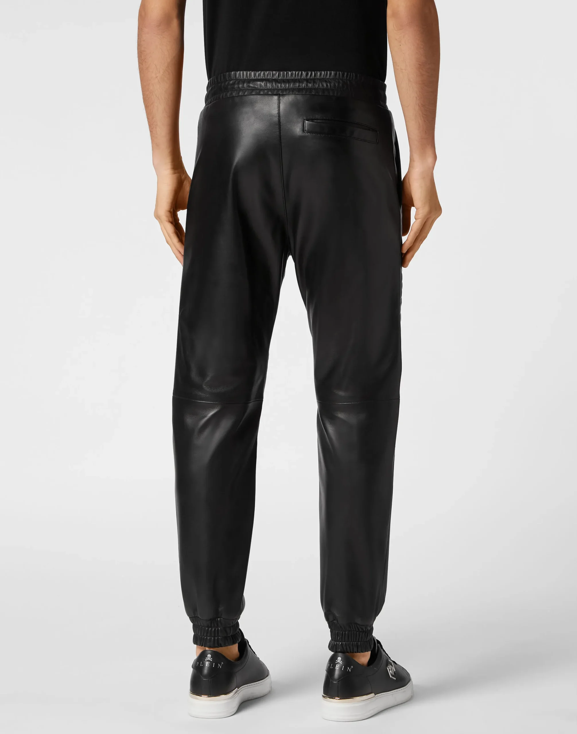 PHILIPP PLEIN Leather Jogging Trousers>Uomo Pantaloni & Shorts
