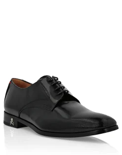 PHILIPP PLEIN Leather Lace Up Shoes Monogram>Uomo Scarpe Classiche