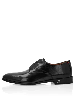 PHILIPP PLEIN Leather Lace Up Shoes Monogram><noscript><img data-lazyloaded=