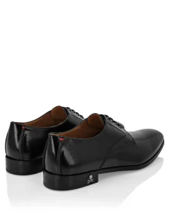 PHILIPP PLEIN Leather Lace Up Shoes Monogram><noscript><img data-lazyloaded=