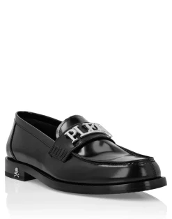 PHILIPP PLEIN Leather Loafers Plein Lettering>Uomo Mocassini