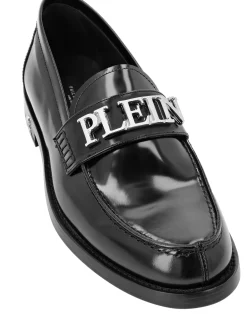 PHILIPP PLEIN Leather Loafers Plein Lettering><noscript><img data-lazyloaded=