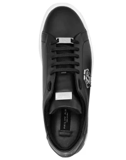 PHILIPP PLEIN Leather Lo-Top Sneaker Hexagon><noscript><img data-lazyloaded=