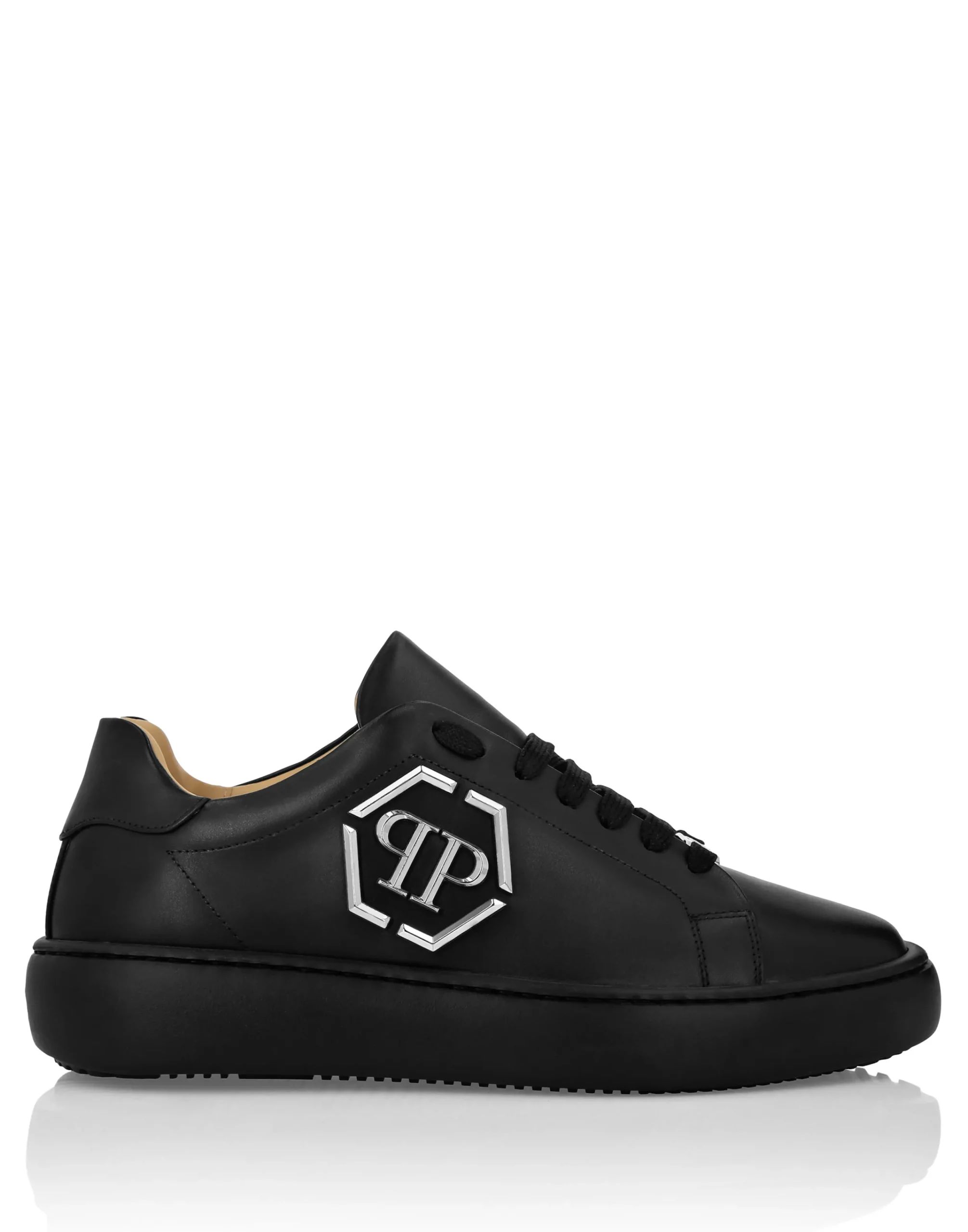 PHILIPP PLEIN Leather Lo-Top Sneakers Hexagon>Uomo Low Top Sneakers