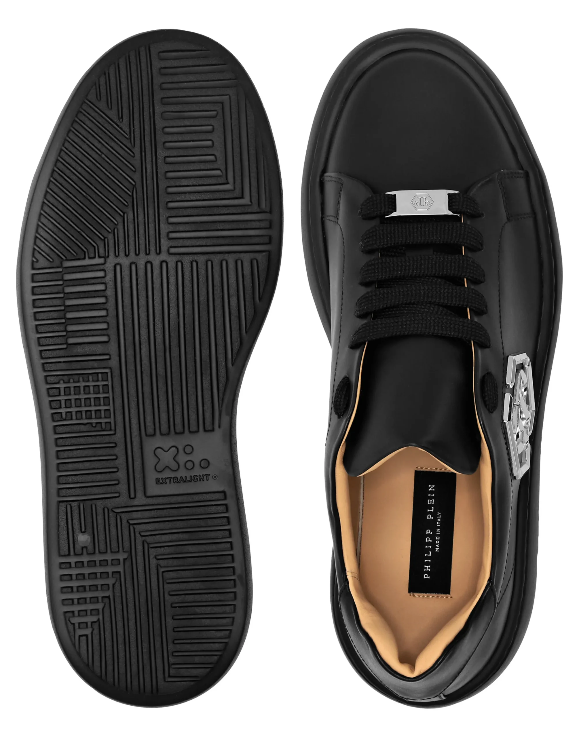 PHILIPP PLEIN Leather Lo-Top Sneakers Hexagon>Uomo Low Top Sneakers