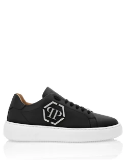 PHILIPP PLEIN Leather Lo-Top Sneakers Hexagon>Uomo Low Top Sneakers
