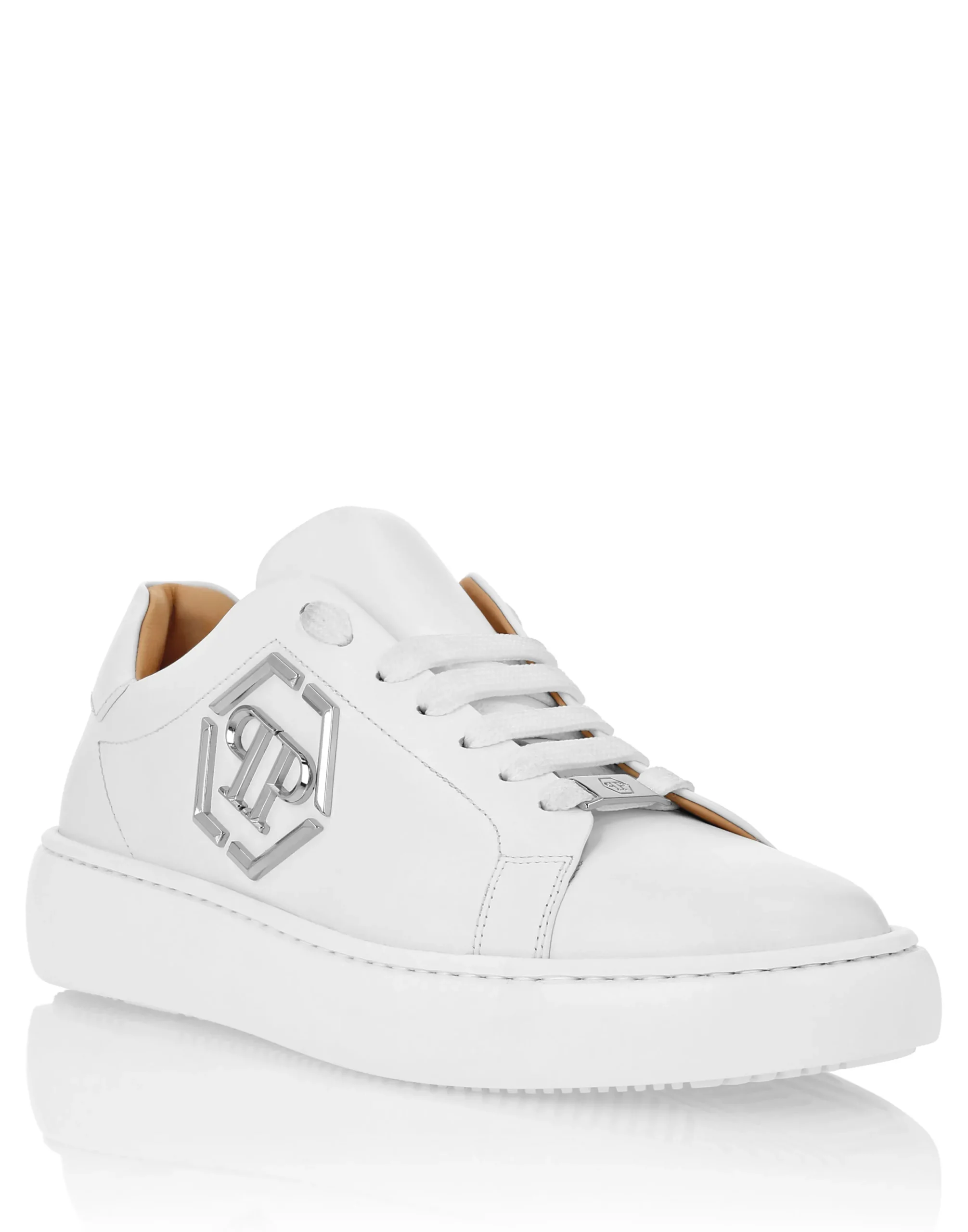 PHILIPP PLEIN Leather Lo-Top Sneakers Hexagon>Uomo Low Top Sneakers