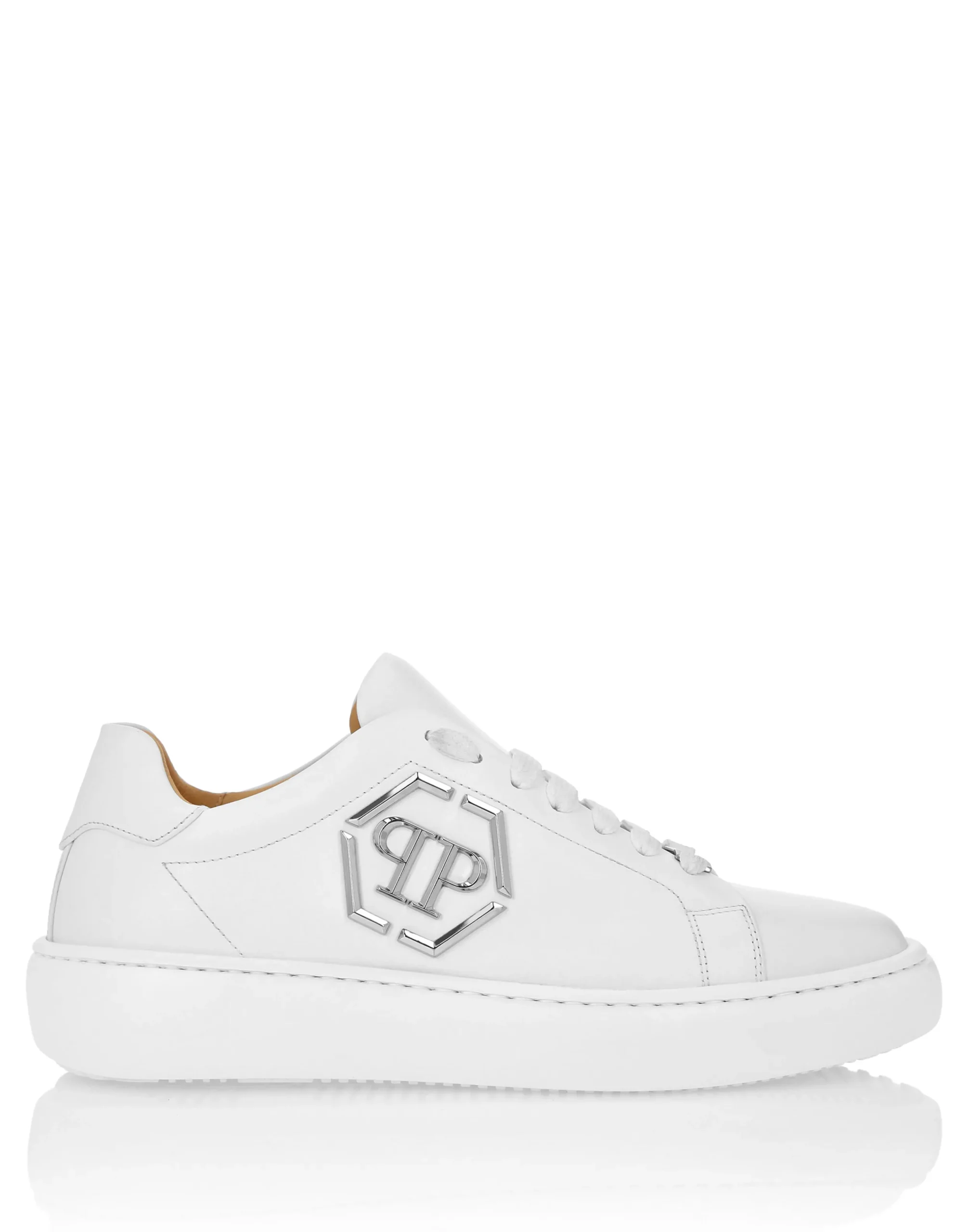 PHILIPP PLEIN Leather Lo-Top Sneakers Hexagon>Uomo Low Top Sneakers