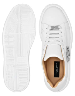 PHILIPP PLEIN Leather Lo-Top Sneakers Hexagon><noscript><img data-lazyloaded=