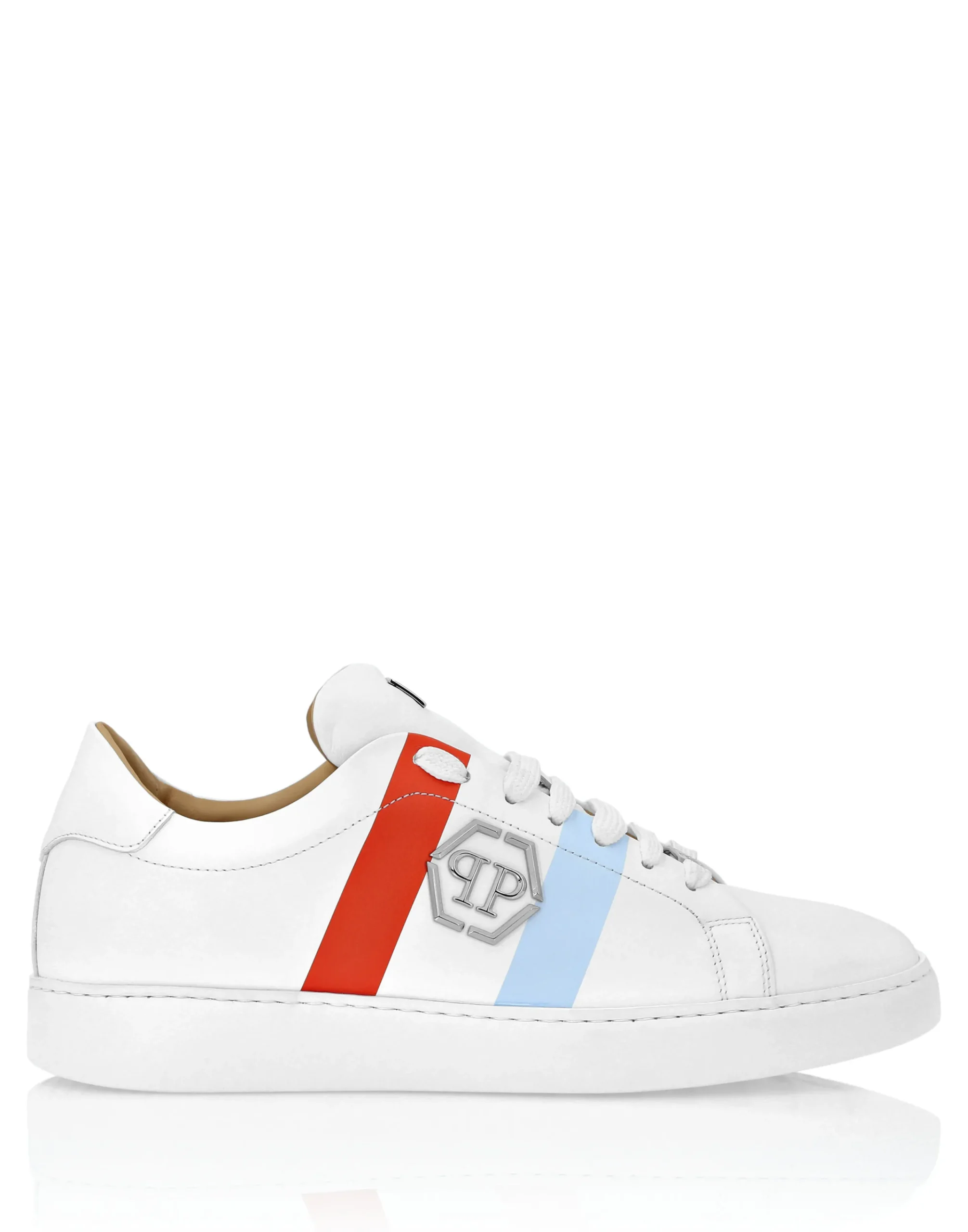 PHILIPP PLEIN Leather Lo-Top Sneakers Hexagon>Uomo Low Top Sneakers