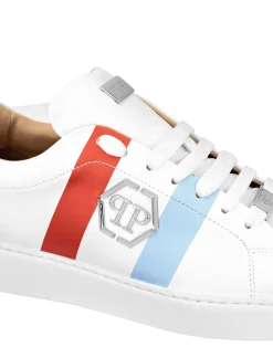 PHILIPP PLEIN Leather Lo-Top Sneakers Hexagon><noscript><img data-lazyloaded=
