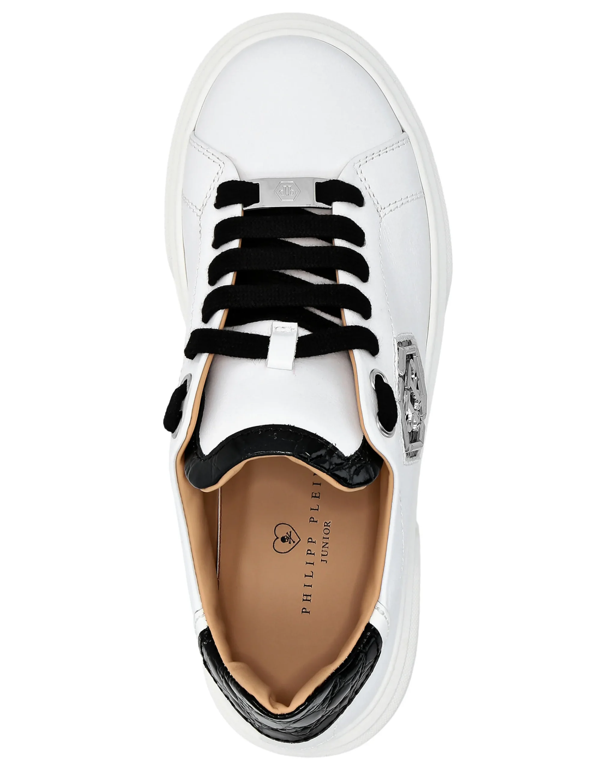 PHILIPP PLEIN LEATHER LO-TOP SNEAKERS HEXAGON>Bambino Scarpe