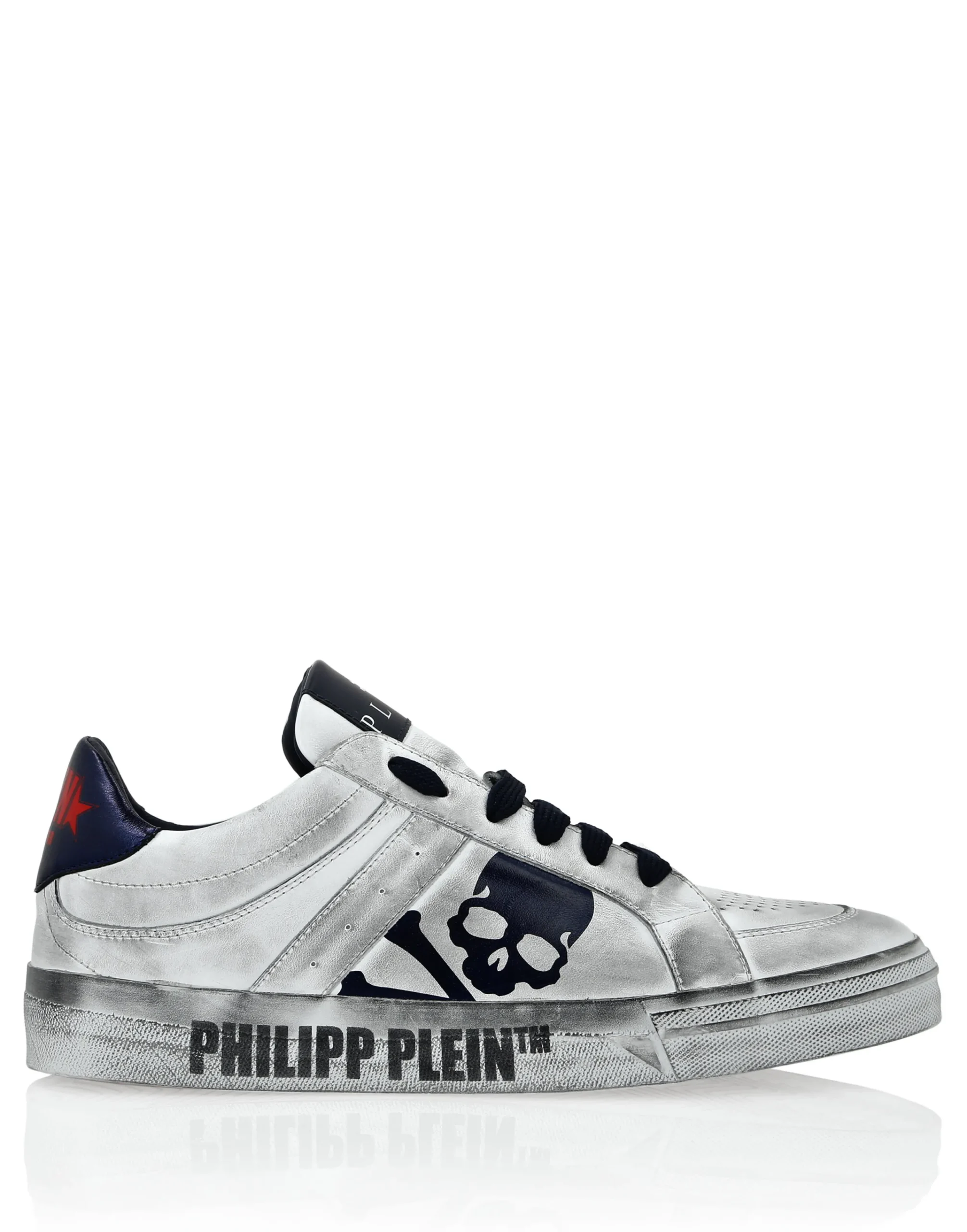 PHILIPP PLEIN Leather Lo-Top Sneakers Retrokickz TM>Uomo Low Top Sneakers
