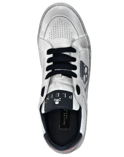 PHILIPP PLEIN Leather Lo-Top Sneakers Retrokickz TM><noscript><img data-lazyloaded=