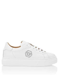 PHILIPP PLEIN LEATHER LO-TOP SNEAKERS THE PLEIN ORIGINAL>Bambino Scarpe